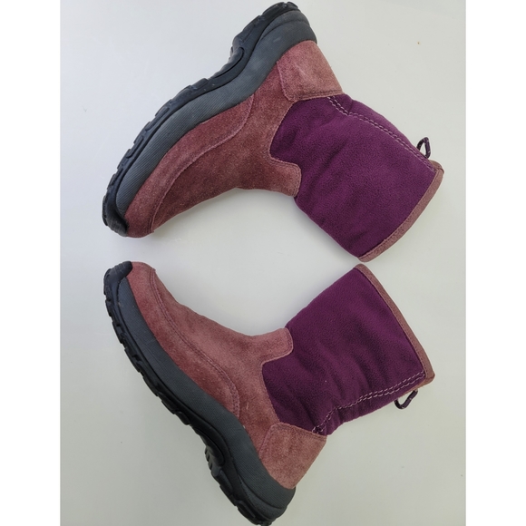 L.L.Bean Purple leather boots size 6M - Picture 7 of 12